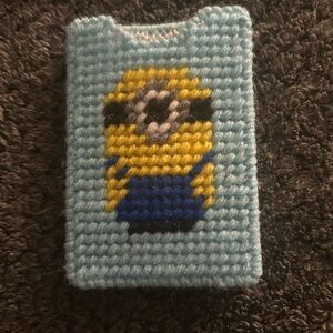 Handmade Minion Crochet card holder